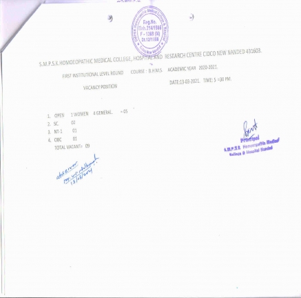 Quotawise Joined Students & Institutional Round 2020-2021