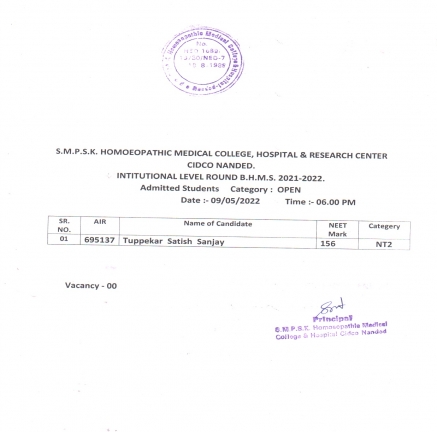 INSTITUTIONAL ROUNDS 2021-2022